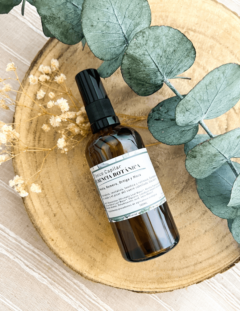 Tónico Capilar Natural Fortalecedor – Menta, Romero, Maca y Ortiga