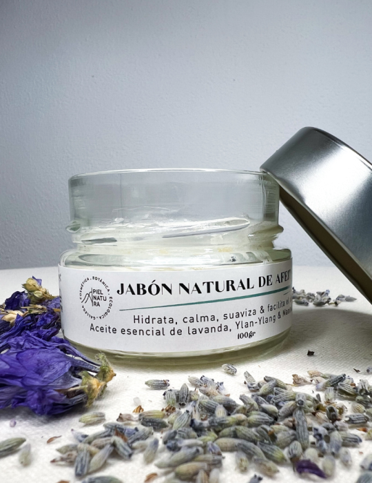 Jabón natural de afeitado con lavanda y malva - 100 g