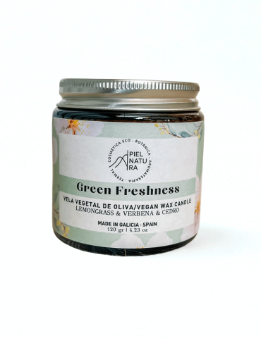 Vela con aceites esenciales de lemongrass, verbena