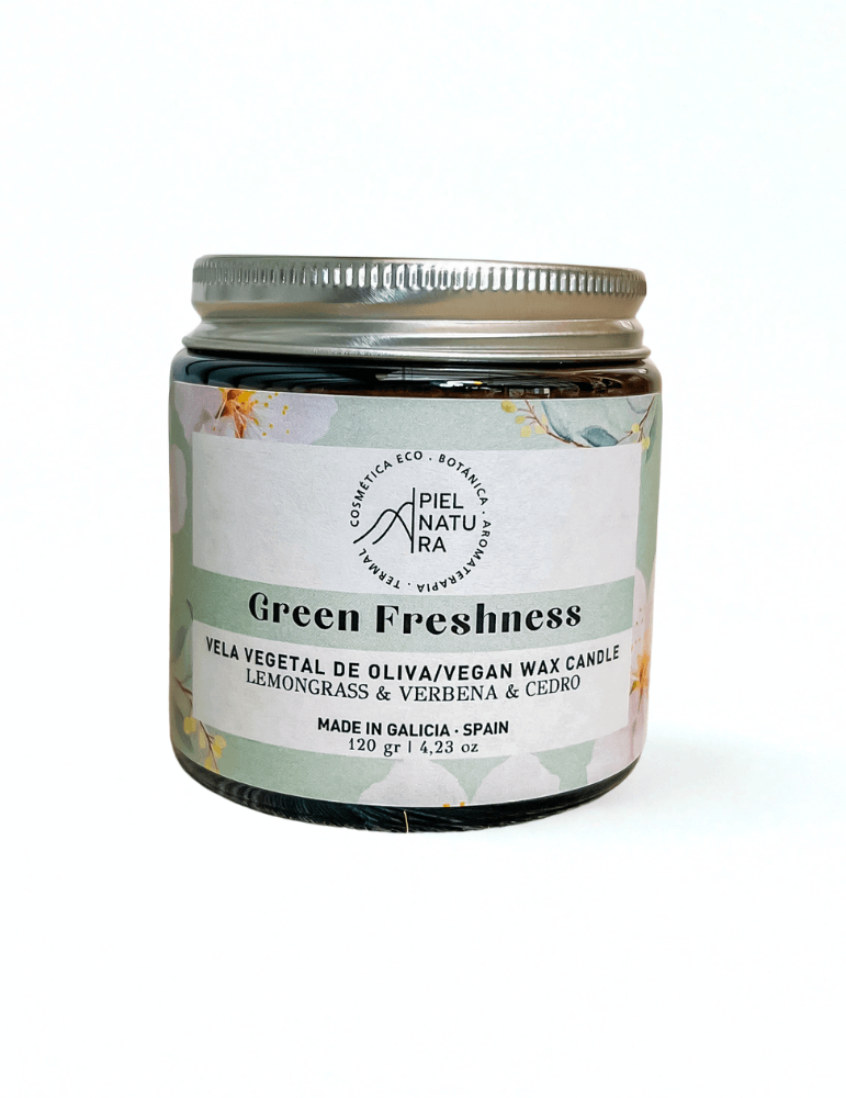 Vela con aceites esenciales de lemongrass, verbena