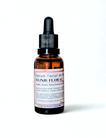 Sérum Facial de Noche Elixir Floral con Rosa Centifolia y Activos Botánicos